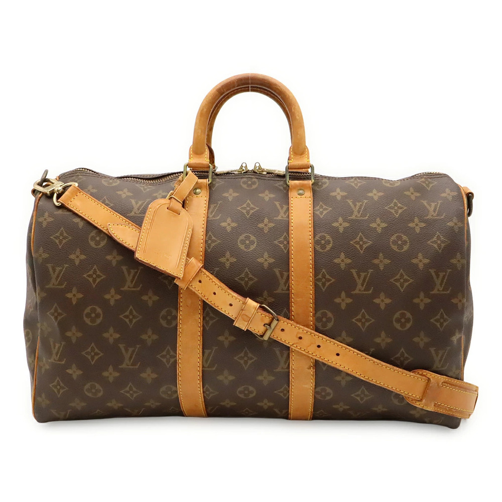 LOUIS VUITTON Monogram Keepall Bandouliere Boston Bag Handbag Travel Shoulder